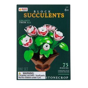 Block Tech Succulents Block Set Stonecrop NWT Building Activity Faux Plant Decor